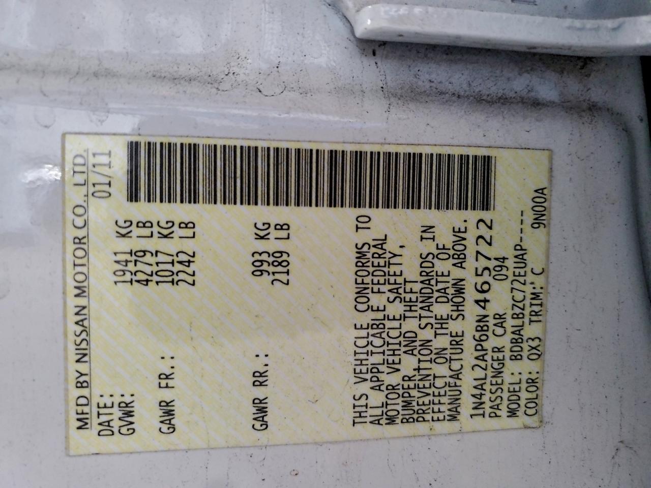 Nissan Altima Base Image 7